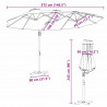 Parasol plażowy Ciemnoszary 372 x 198 x 243 cm