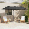 Parasol plażowy Czarny 372 x 198 x 243 cm Poliester i aluminium