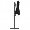Parasol plażowy Czarny 372 x 198 x 243 cm Poliester i aluminium
