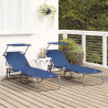 Składany leżak 2 pcs Niebieski 190 x 57 x 81 cm oxford