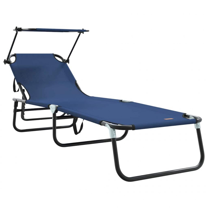 Składany leżak 2 pcs Niebieski 190 x 57 x 81 cm oxford