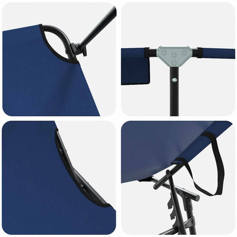 Składany leżak 2 pcs Niebieski 190 x 57 x 81 cm oxford
