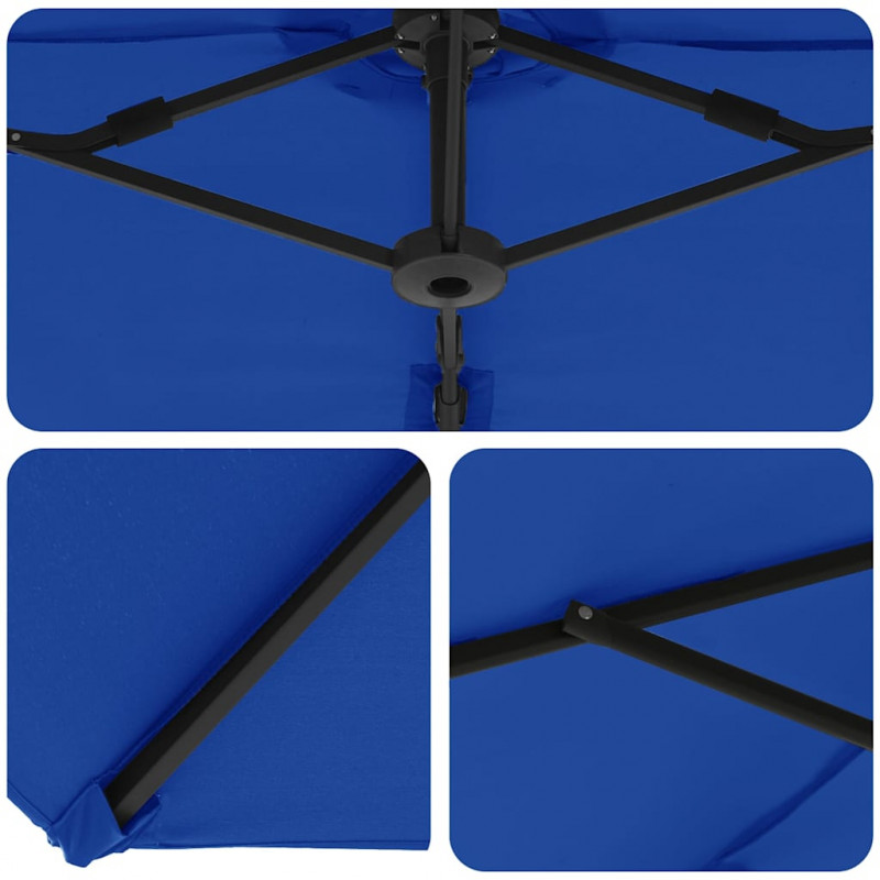 Parasol plażowy Niebieski azur 372 x 198 x 243 cm