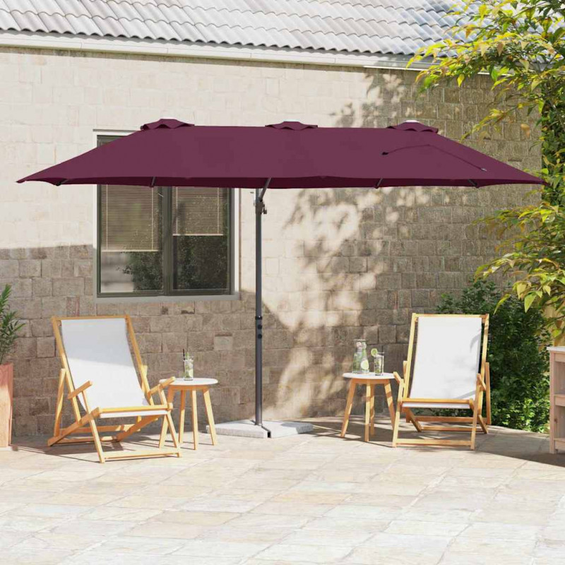 Parasol plażowy Bordeaux Czerwony 372 x 198 x 243 cm