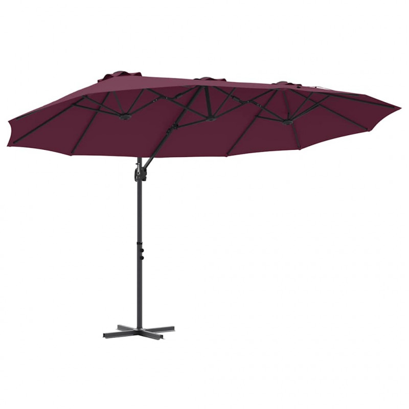 Parasol plażowy Bordeaux Czerwony 372 x 198 x 243 cm