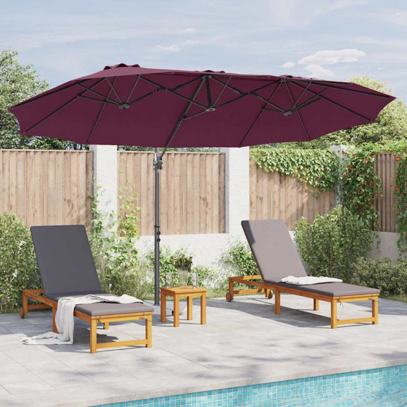 Parasol plażowy Bordeaux Czerwony 372 x 198 x 243 cm