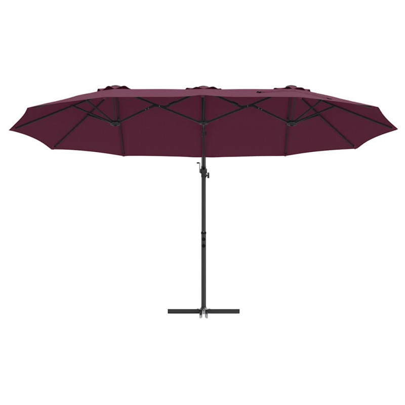 Parasol plażowy Bordeaux Czerwony 372 x 198 x 243 cm
