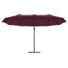 Parasol plażowy Bordeaux Czerwony 372 x 198 x 243 cm
