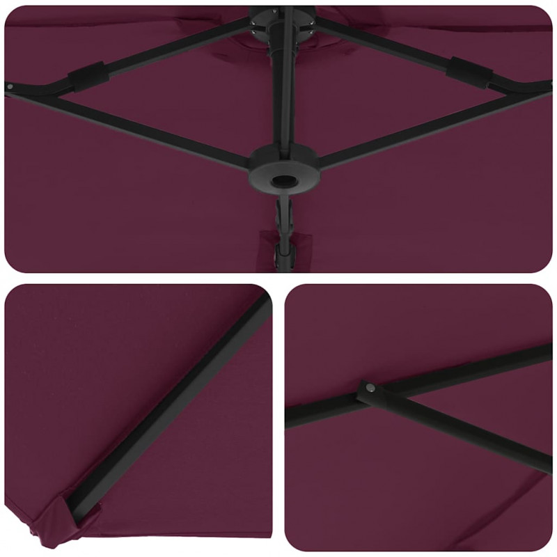 Parasol plażowy Bordeaux Czerwony 372 x 198 x 243 cm