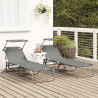 Składany leżak 2 pcs Szary 190 x 57 x 81 cm oxford