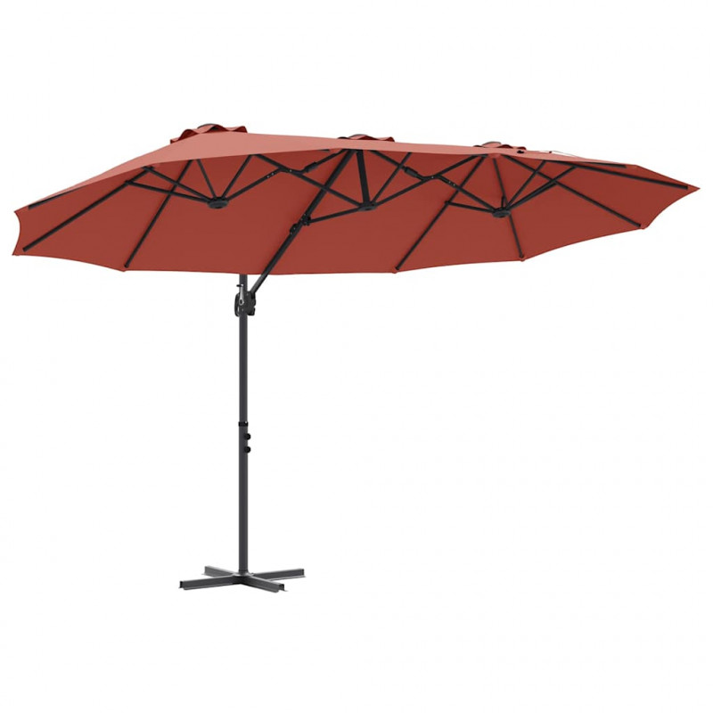 Parasol plażowy terakota 372 x 198 x 243 cm