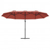Parasol plażowy terakota 372 x 198 x 243 cm