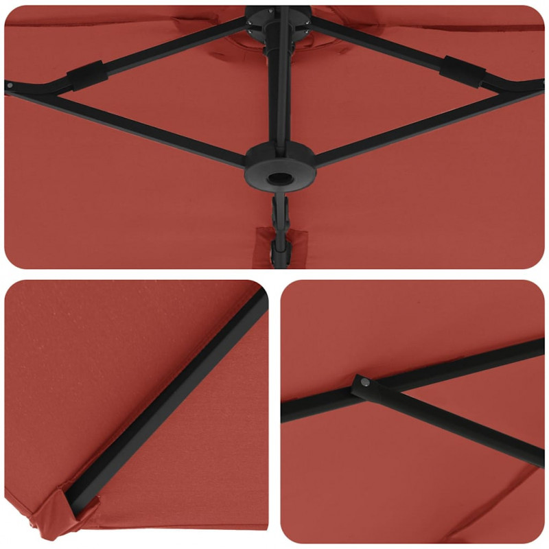 Parasol plażowy terakota 372 x 198 x 243 cm