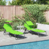Składany leżak 2 pcs Zielony 190 x 57 x 81 cm oxford