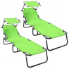 Składany leżak 2 pcs Zielony 190 x 57 x 81 cm oxford