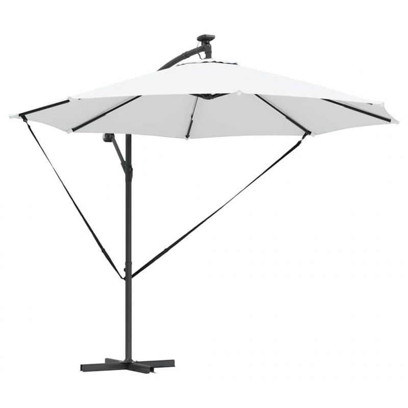 Parasol plażowy Ze LED Lights piaskowy 294 x 294 x 248 cm