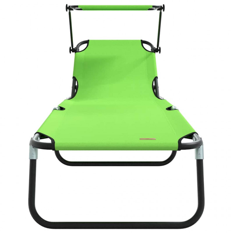 Składany leżak 2 pcs Zielony 190 x 57 x 81 cm oxford