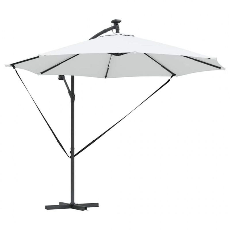 Parasol plażowy Ze LED Lights piaskowy 294 x 294 x 248 cm