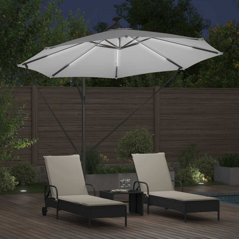 Parasol plażowy Ze LED Lights piaskowy 294 x 294 x 248 cm