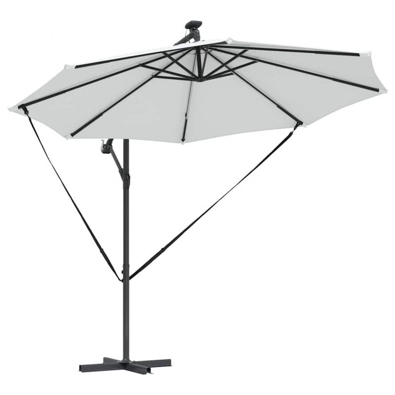Parasol plażowy Ze LED Lights piaskowy 294 x 294 x 248 cm