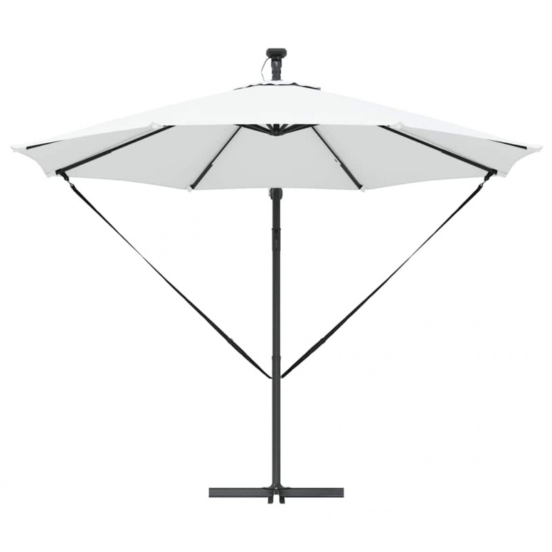 Parasol plażowy Ze LED Lights piaskowy 294 x 294 x 248 cm