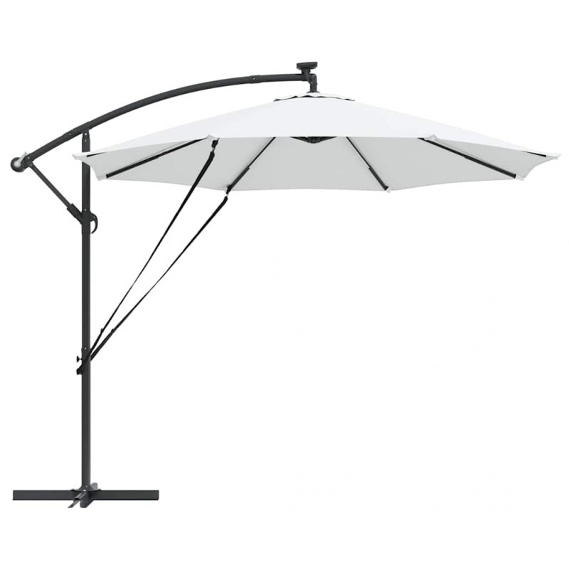 Parasol plażowy Ze LED Lights piaskowy 294 x 294 x 248 cm