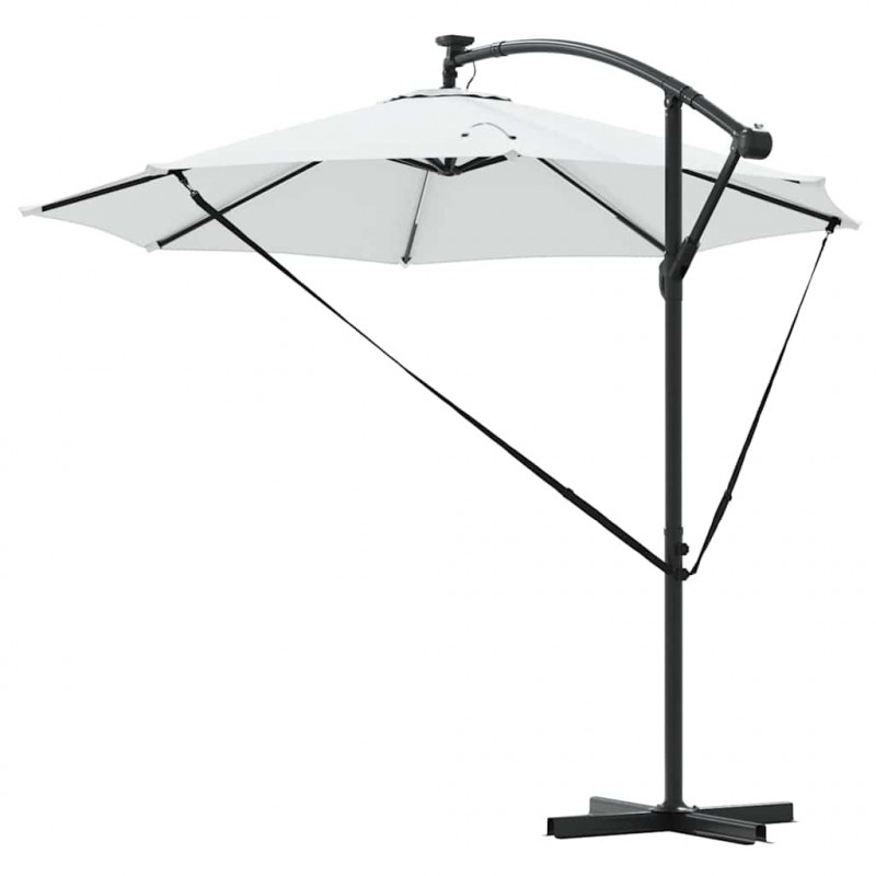 Parasol plażowy Ze LED Lights piaskowy 294 x 294 x 248 cm