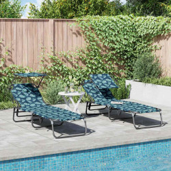 Składany leżak 2 pcs Wielokolorowe 190 x 57 x 81 cm oxford