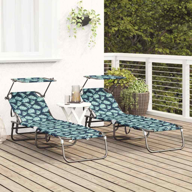Składany leżak 2 pcs Wielokolorowe 190 x 57 x 81 cm oxford