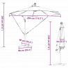 Parasol plażowy Ze LED Lights piaskowy 294 x 294 x 248 cm