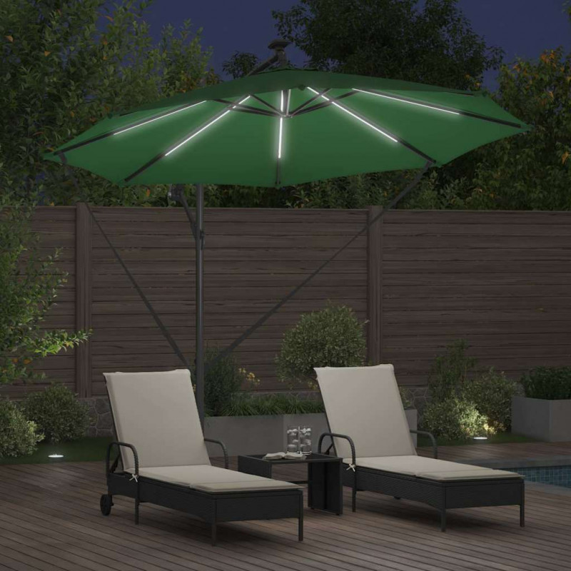 Parasol plażowy Ze LED Lights Zielony 294 x 294 x 248 cm