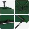 Parasol plażowy Ze LED Lights Zielony 294 x 294 x 248 cm
