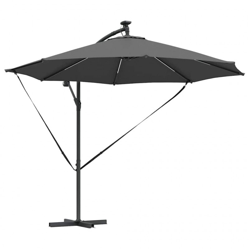Parasol plażowy Ze LED Lights Antracyt 294 x 294 x 248 cm