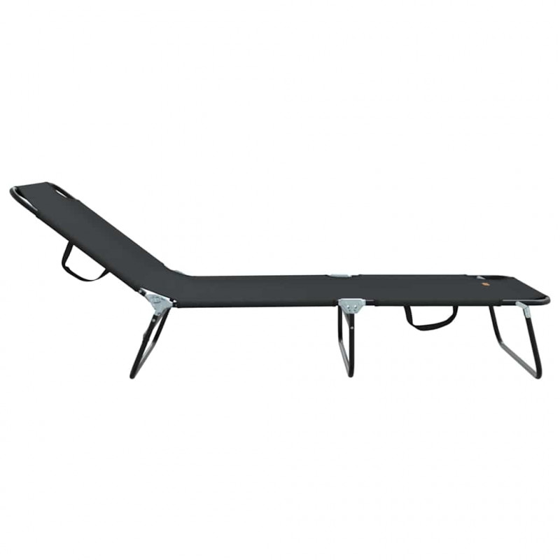 Składany leżak Czarny 188 x 57 x 86,5 cm Poliester