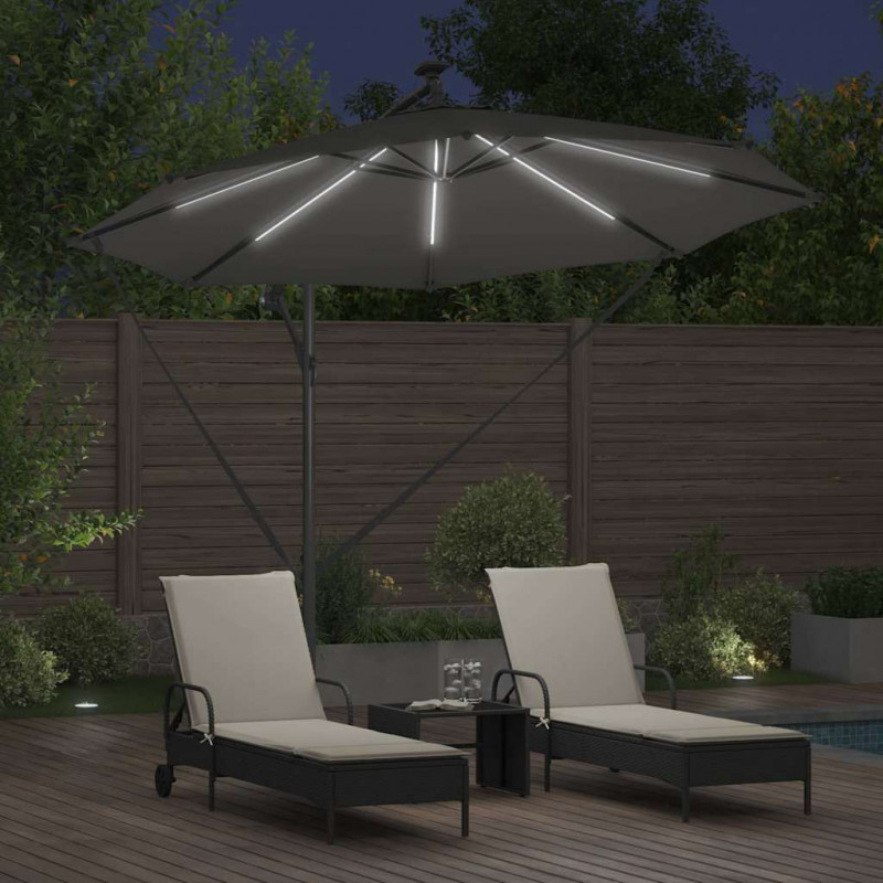 Parasol plażowy Ze LED Lights Antracyt 294 x 294 x 248 cm