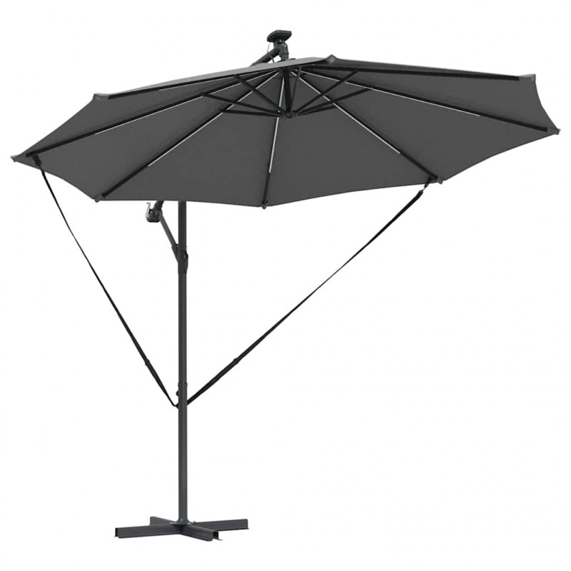 Parasol plażowy Ze LED Lights Antracyt 294 x 294 x 248 cm