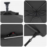 Parasol plażowy Ze LED Lights Antracyt 294 x 294 x 248 cm