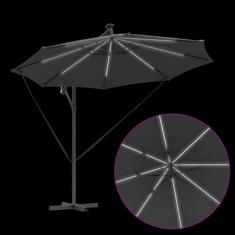 Parasol plażowy Ze LED Lights Antracyt 294 x 294 x 248 cm