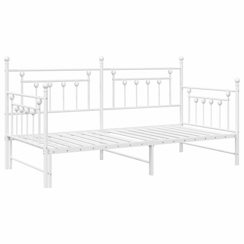 Rama łóżka dziennego Biały 107 x 203 cm Stal