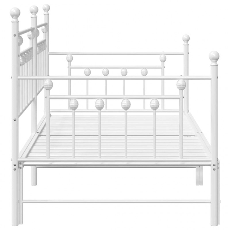 Rama łóżka dziennego Biały 107 x 203 cm Stal