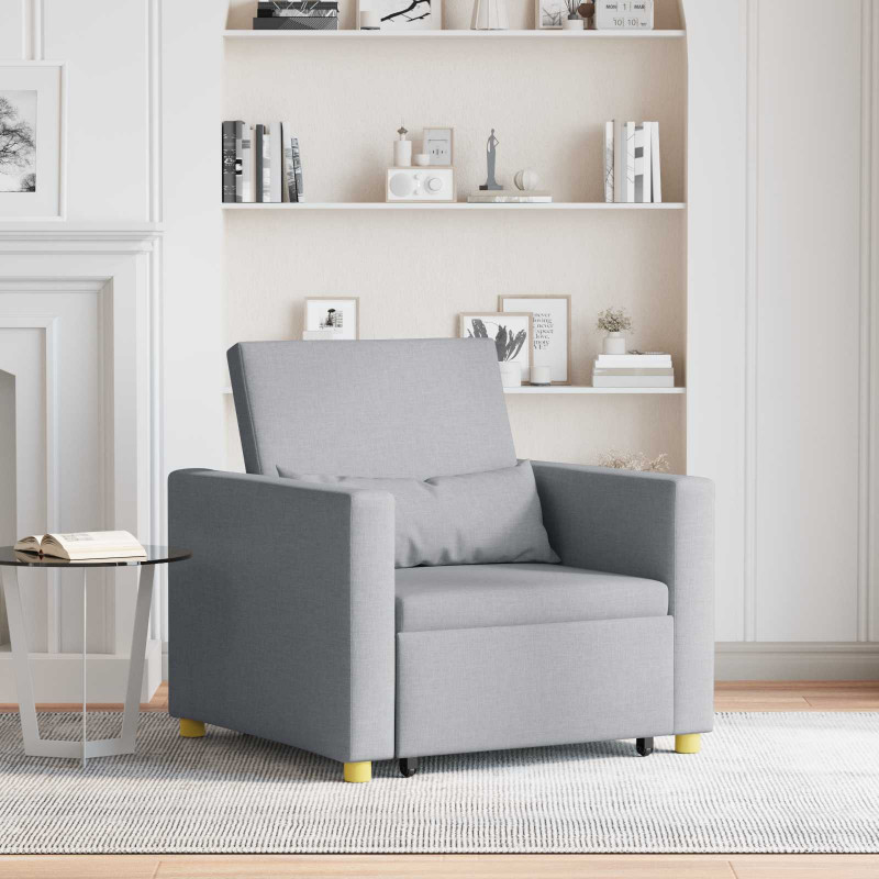 Rozkładana sofa jednoosobowa Jasnoszary 90 x 165 x 87 cm