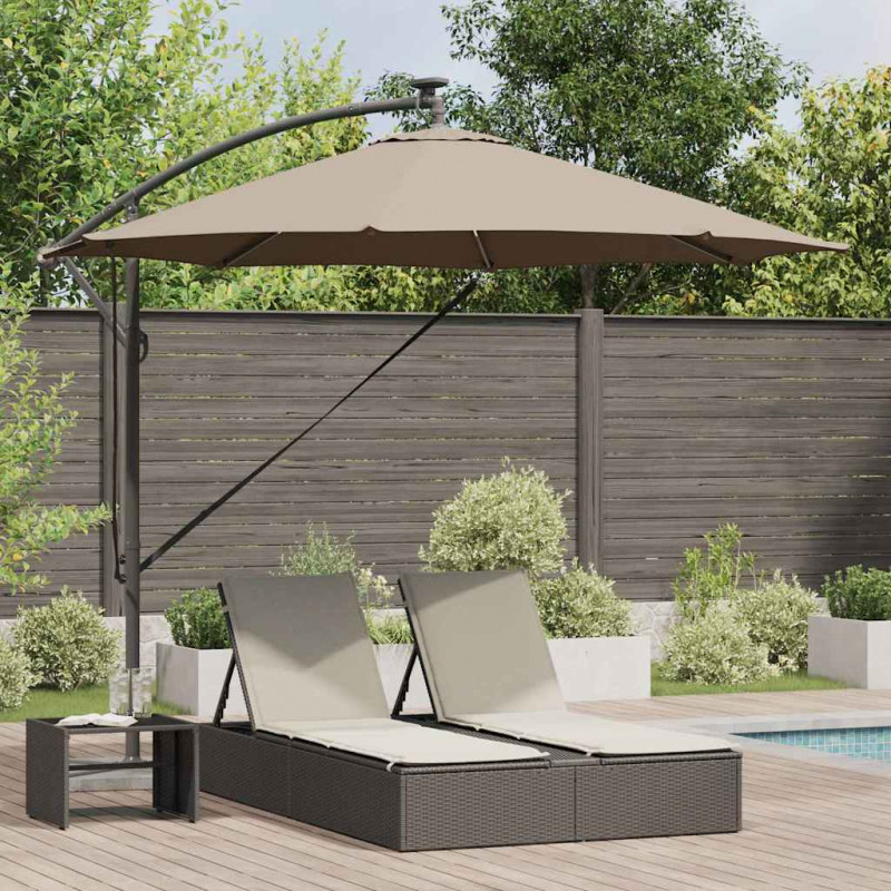 Parasol plażowy Ze LED Lights Ciemnoszary 294 x 294 x 248 cm