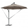 Parasol plażowy Ze LED Lights Ciemnoszary 294 x 294 x 248 cm