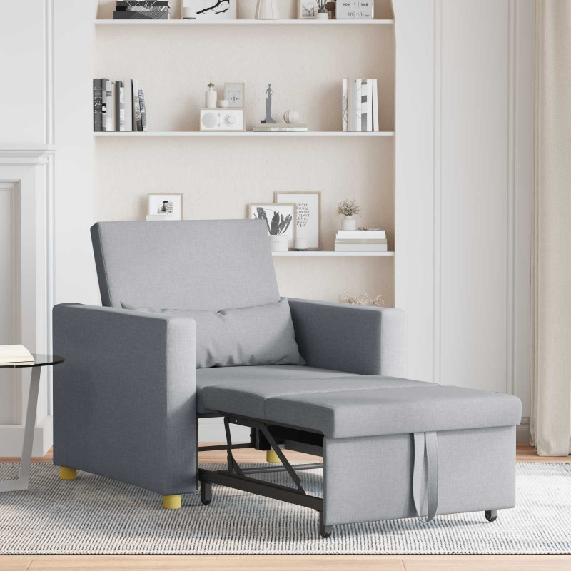 Rozkładana sofa jednoosobowa Jasnoszary 90 x 165 x 87 cm