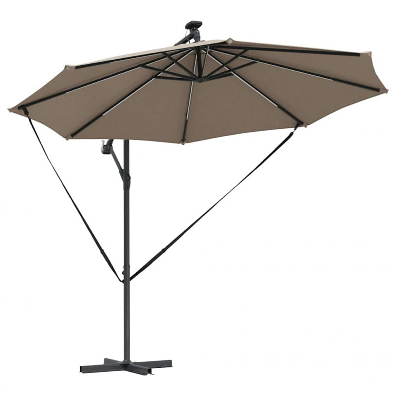 Parasol plażowy Ze LED Lights Ciemnoszary 294 x 294 x 248 cm