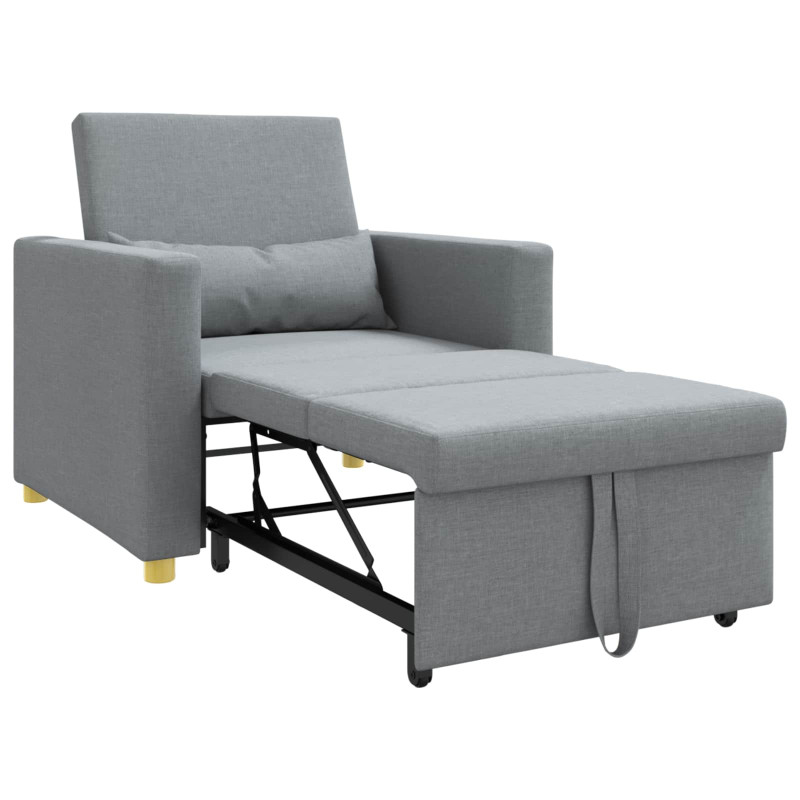 Rozkładana sofa jednoosobowa Jasnoszary 90 x 165 x 87 cm