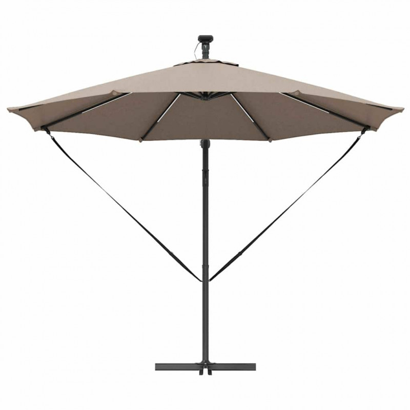 Parasol plażowy Ze LED Lights Ciemnoszary 294 x 294 x 248 cm