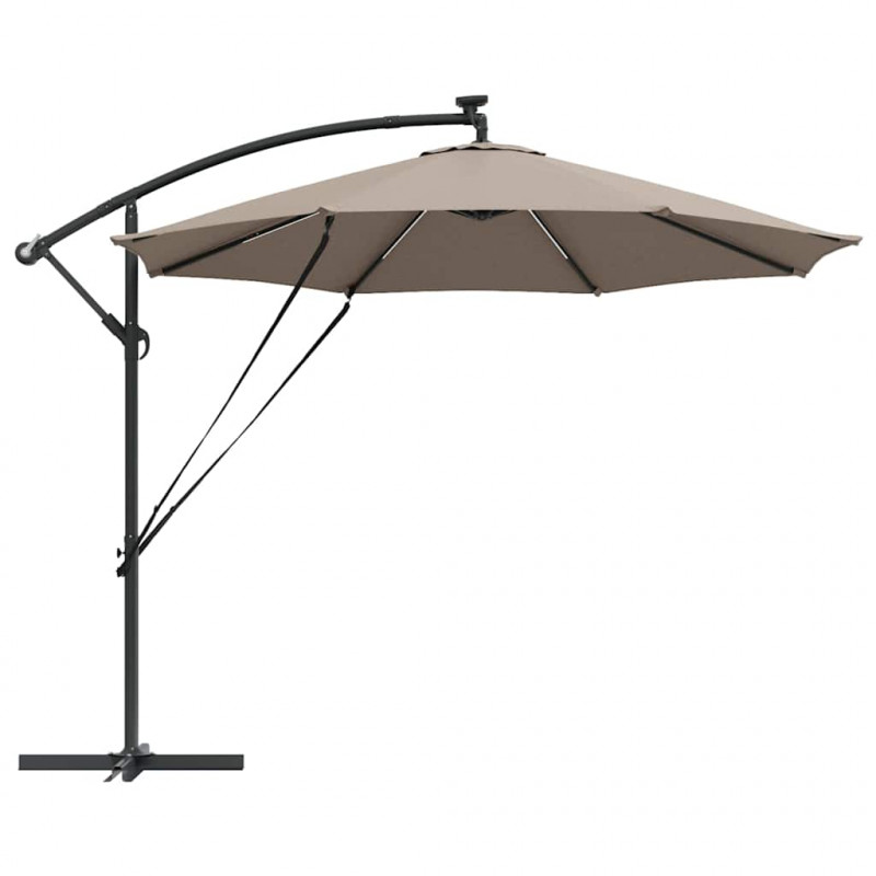 Parasol plażowy Ze LED Lights Ciemnoszary 294 x 294 x 248 cm