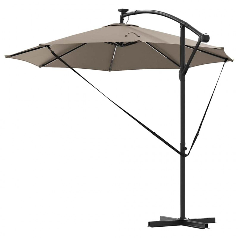Parasol plażowy Ze LED Lights Ciemnoszary 294 x 294 x 248 cm