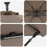 Parasol plażowy Ze LED Lights Ciemnoszary 294 x 294 x 248 cm